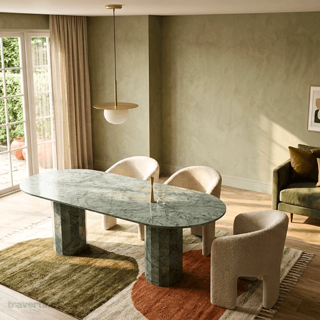Verde Guatemala Marble Dining Table