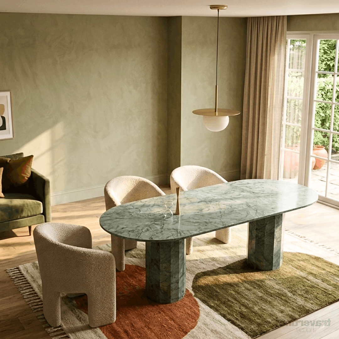 Verde Guatemala Marble Dining Table