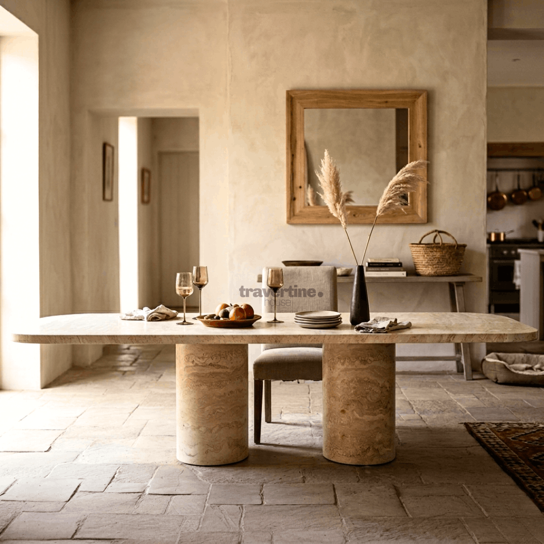 Vareo Travertine Dining Table