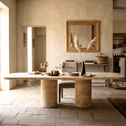 Vareo Travertine Dining Table