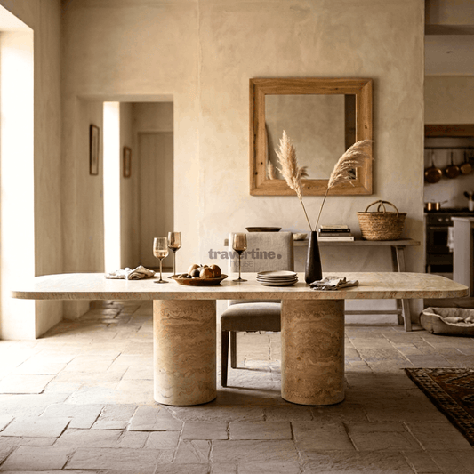Vareo Travertine Dining Table