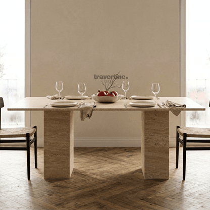 Arbies Travertine Dining Table
