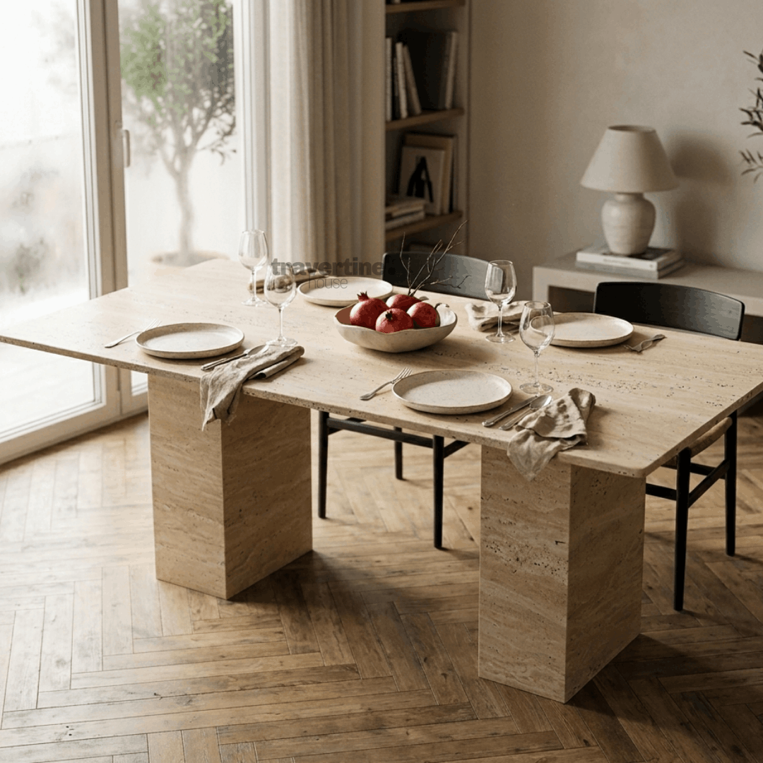 Arbies Travertine Dining Table