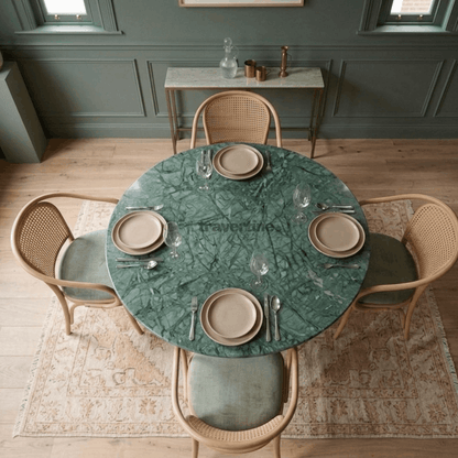 Round Verde Guatemala Marble Dining Table